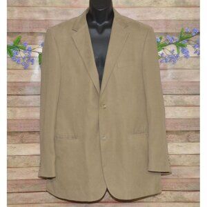 ANDREW FEZZA Men's 44XL Brown Tan Faux Suede Sport Coat Blazer Suit Jacket